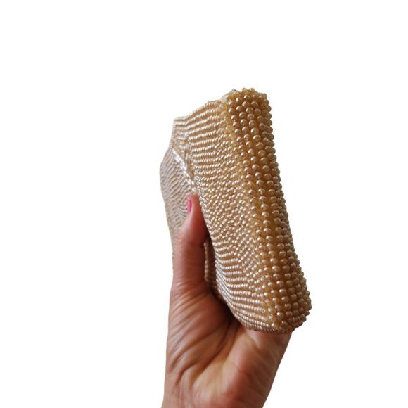 VINTAGE GOLD BEADED Clutch Bag - Picture 3 of 8